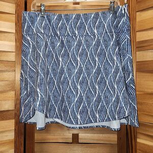 NWT Krimson Klover Wellington Blue White Skort Women XL Polyester Spandex